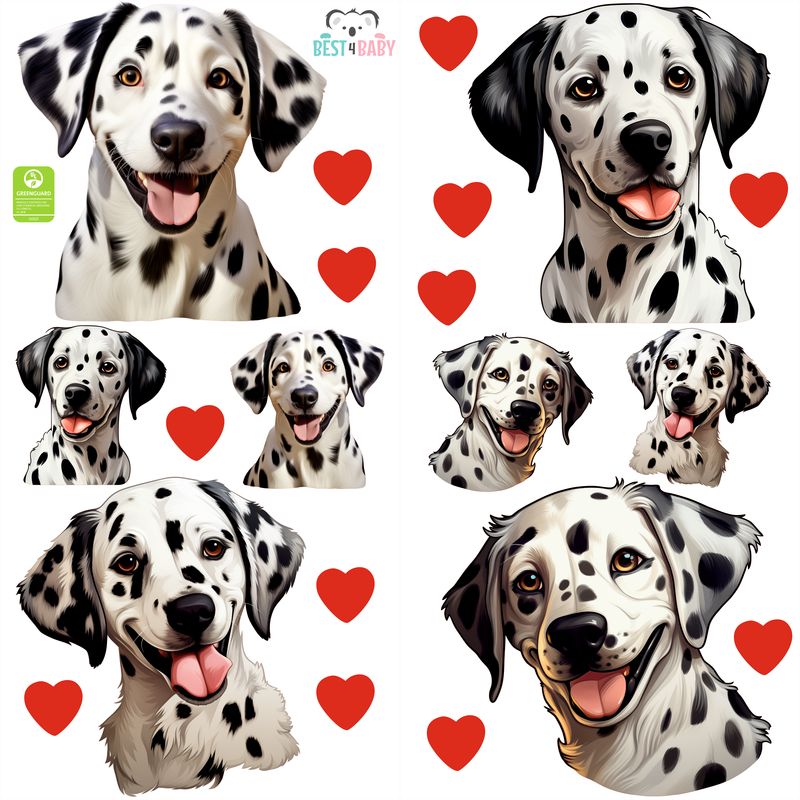 Élethű Dalmata kutyás falmatrica | 8 + 12 db-os szett | 80 cm x 80 cm