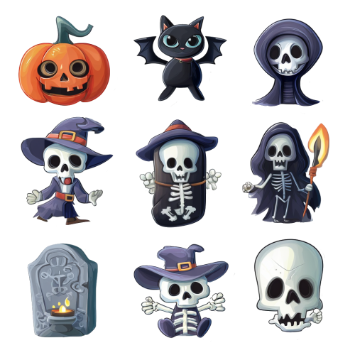 Halloweenes falmatrica szett