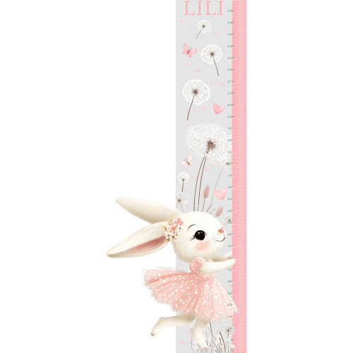 Balerina nyuszis magasságmérős falmatrica | 60 x 150 cm Balerina nyuszis magasságmérős falmatrica | 60 x 150 cm