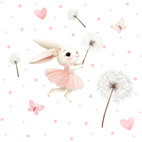 Balerina nyuszis kislány tapéta | 50 cm x 250 cm Balerina nyuszis kislány tapéta | 50 cm x 250 cm