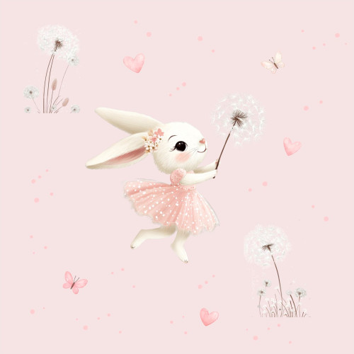 Balerina nyuszis kislány tapéta - rózsaszín | 50 cm x 250 cm Balerina nyuszis kislány tapéta - rózsaszín | 50 cm x 250 cm