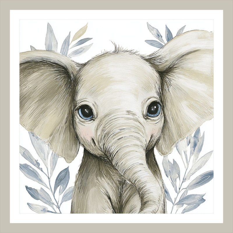 Elefántos - Szafari állatos gyerek poszter | 50 cm x 50 cm
