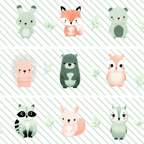 Erdei állatok bordűr | 16 x 500 cm Erdei állatok bordűr | 16 x 500 cm