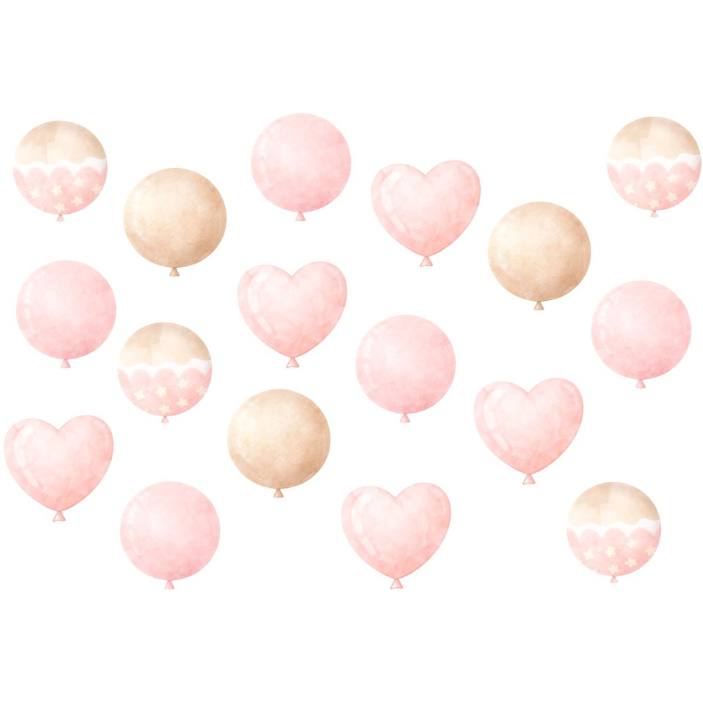 Lufik, kiegészítő falmatrica szett, pink