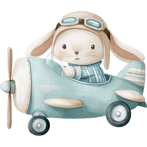 Nyuszi fiú repülőgépet vezet falmatrica Nyuszi fiú repülőgépet vezet falmatrica