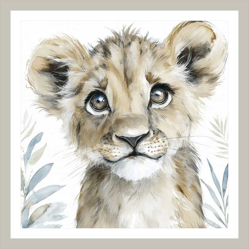 Oroszlán - Szafari állatos gyerek poszter | 50 cm x 50 cm Oroszlán - Szafari állatos gyerek poszter | 50 cm x 50 cm