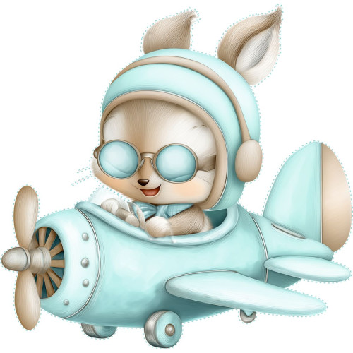 Mókus repülőgépet vezet gyerek falmatrica Mókus repülőgépet vezet gyerek falmatrica