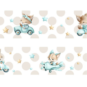 Róka állatos bordűr | 16 x 500 cm