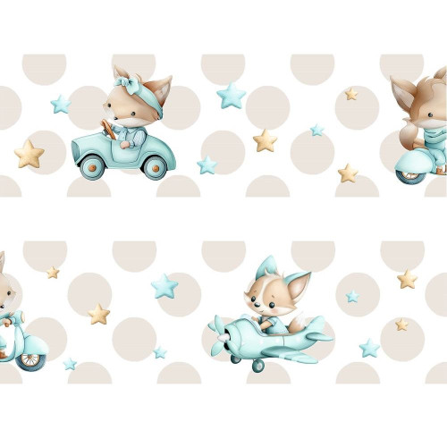 Róka állatos bordűr | 16 x 500 cm