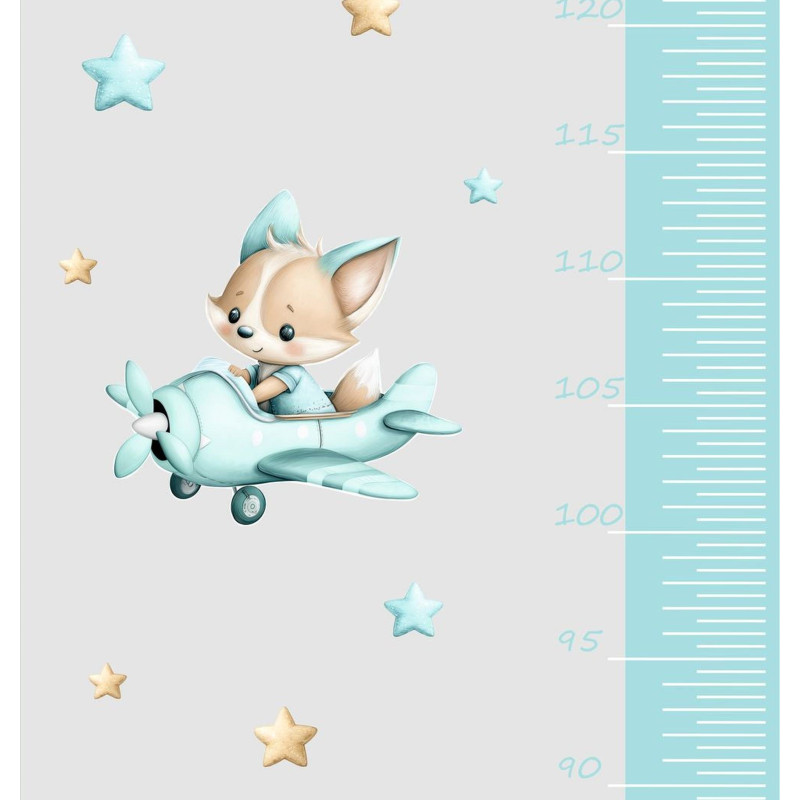 Róka állatos magasságmérős falmatrica, névre szóló | 35 x 150 cm Róka állatos magasságmérős falmatrica, névre szóló | 35 x 150 cm