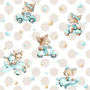 Róka állatos gyerek tapéta | 50 cm x 250 cm