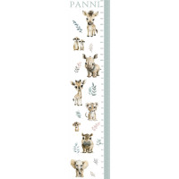 Szafari állatok magasságmérős falmatrica, névre szóló | 35 x 150 cm
