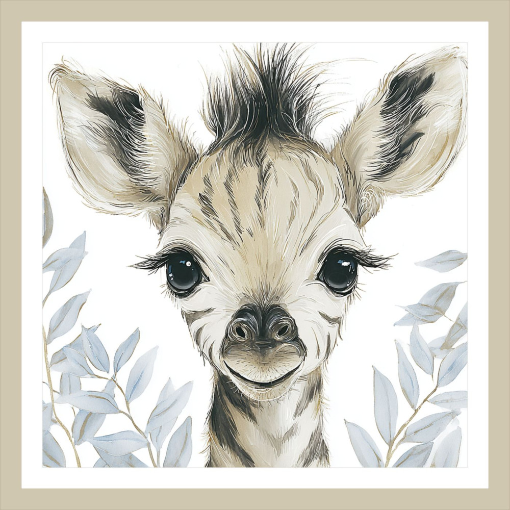 Zebra - Szafari állatos gyerek poszter | 50 cm x 50 cm
