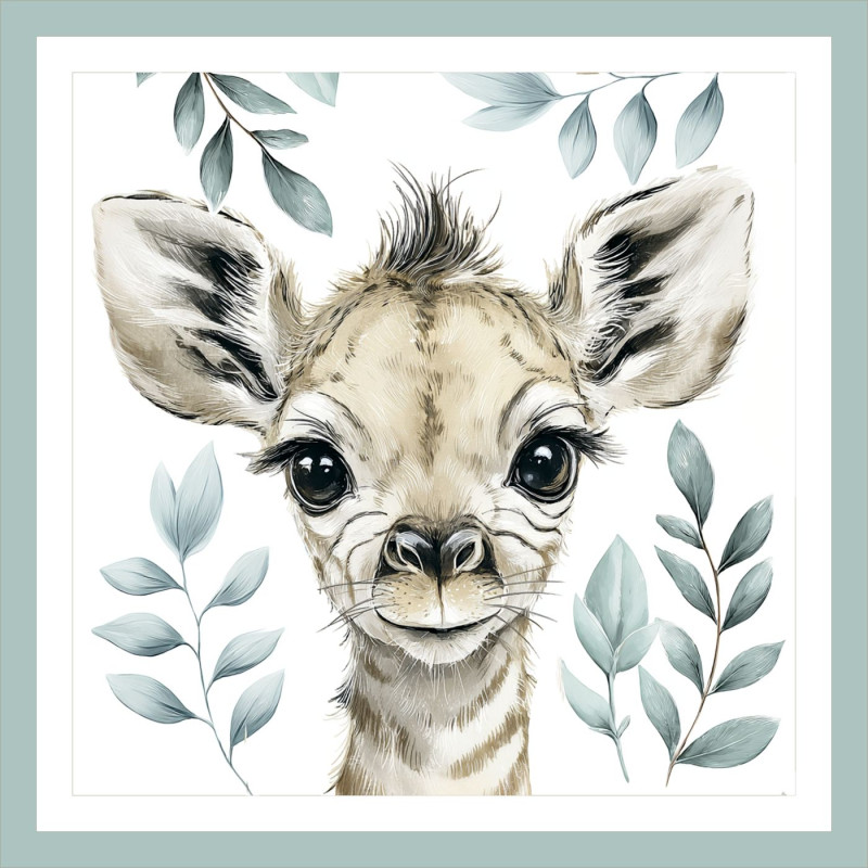 Zebrás - Szafari állatos gyerek poszter | 50 cm x 50 cm