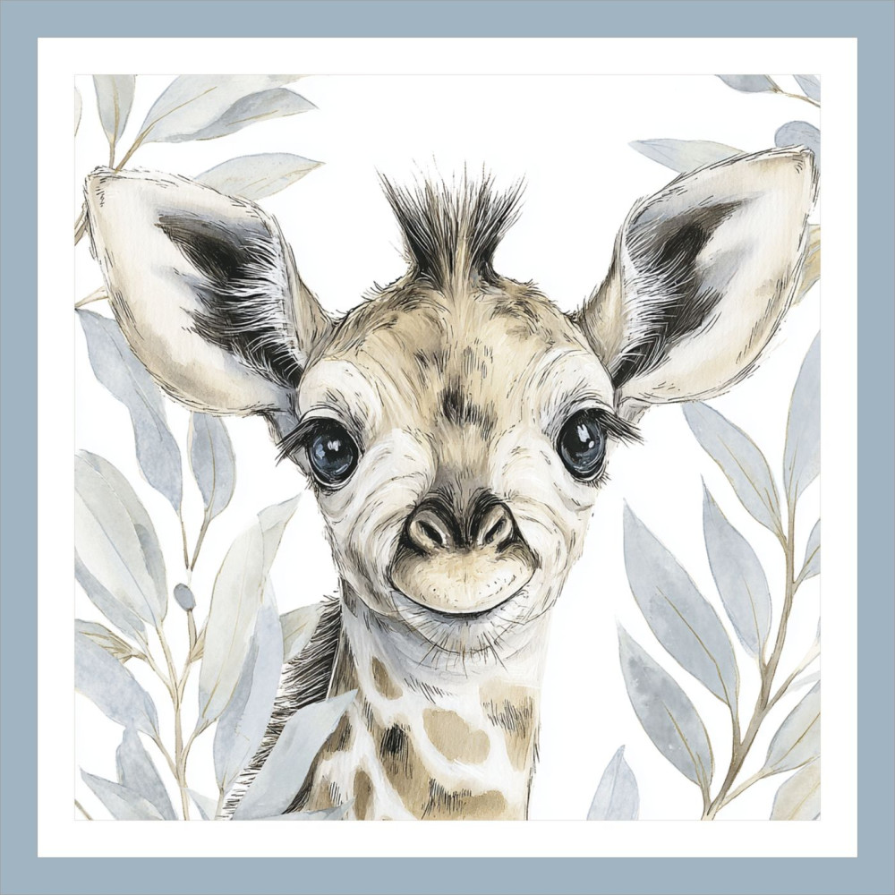 Zsiráfos - Szafari állatos gyerek poszter | 50 cm x 50 cm