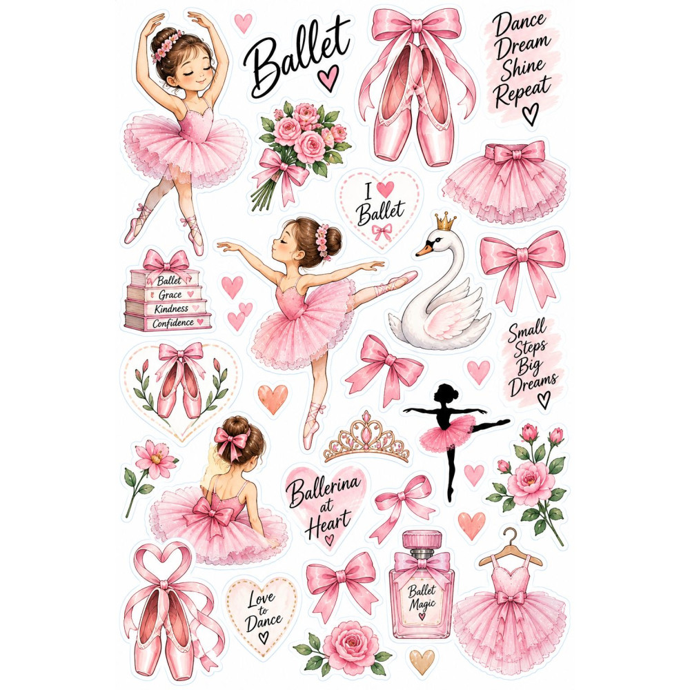 Balerinás faldekoráció szett – pink balett és tánc Balerinás faldekoráció szett – pink balett és tánc