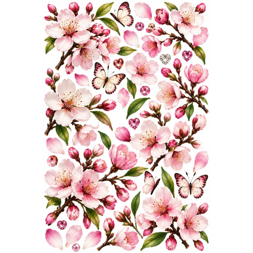 Cseresznyevirágos faldekoráció szett – rózsaszín sakura