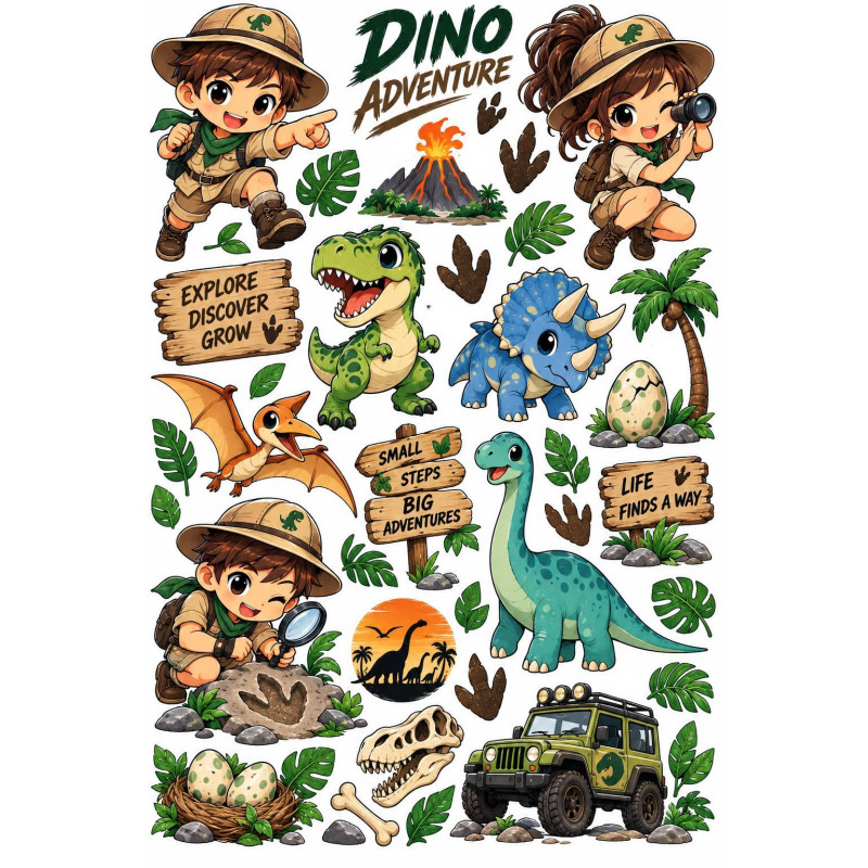 Dinoszauruszos faldekoráció szett – Dino Adventure