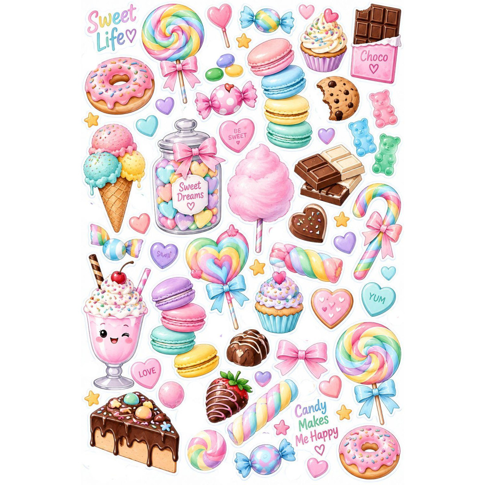Édességes faldekoráció szett – pastel candy és macaron Édességes faldekoráció szett – pastel candy és macaron