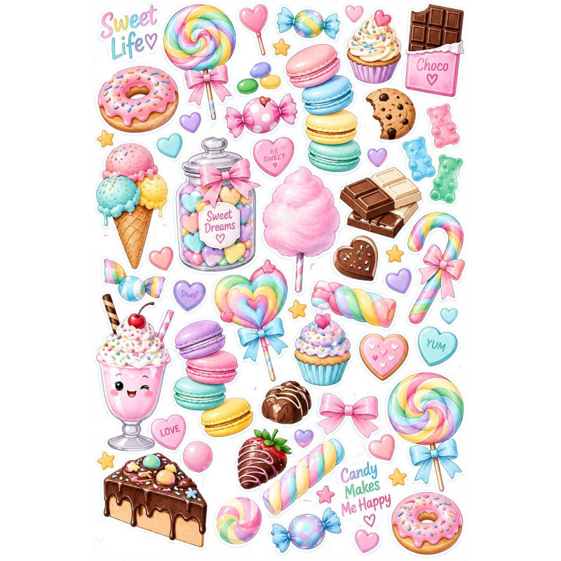Édességes faldekoráció szett – pastel candy és macaron