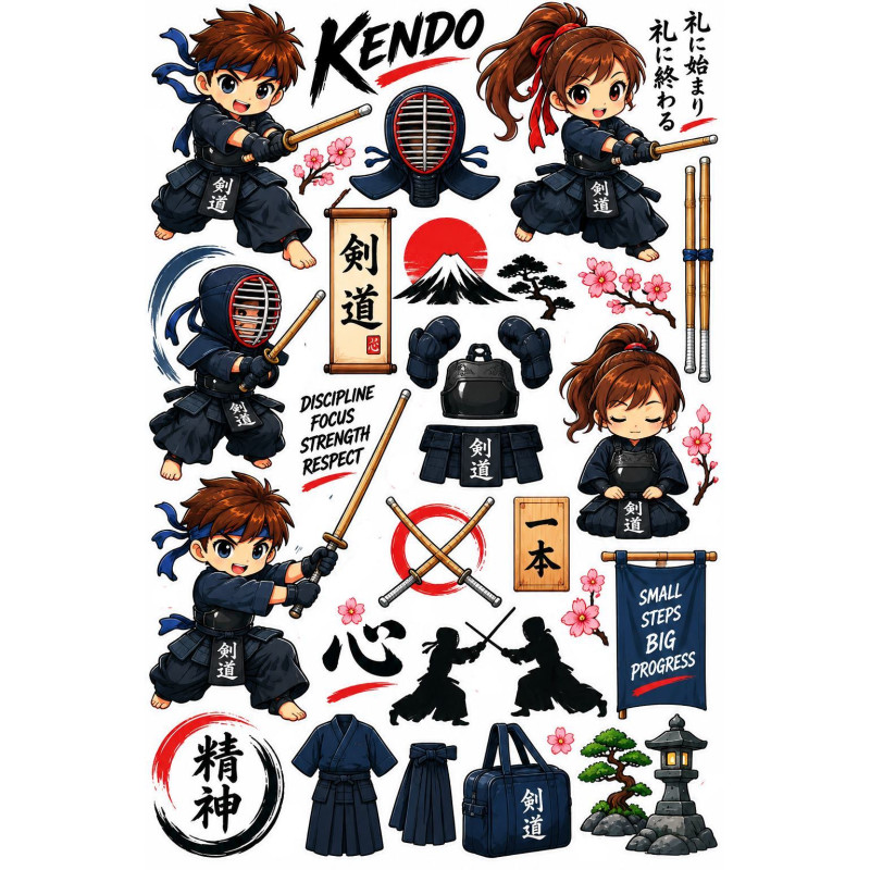 Kendo faldekoráció gyerekeknek – japán harcművészeti szett