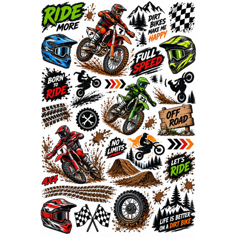 Motocross faldekoráció szett – crossmotor, sár és FULL SPEED