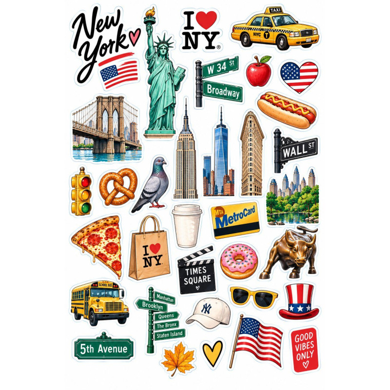 New York utazós faldekoráció szett – NYC városi motívumok
