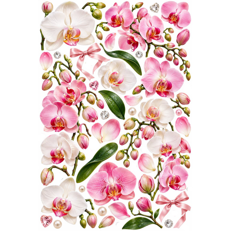 Orchideás faldekoráció szett – rózsaszín és fehér