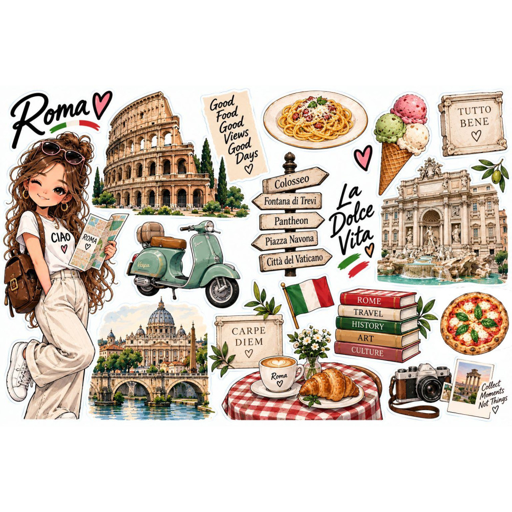 Róma utazós faldekoráció szett – Colosseum és Dolce Vita Róma utazós faldekoráció szett – Colosseum és Dolce Vita