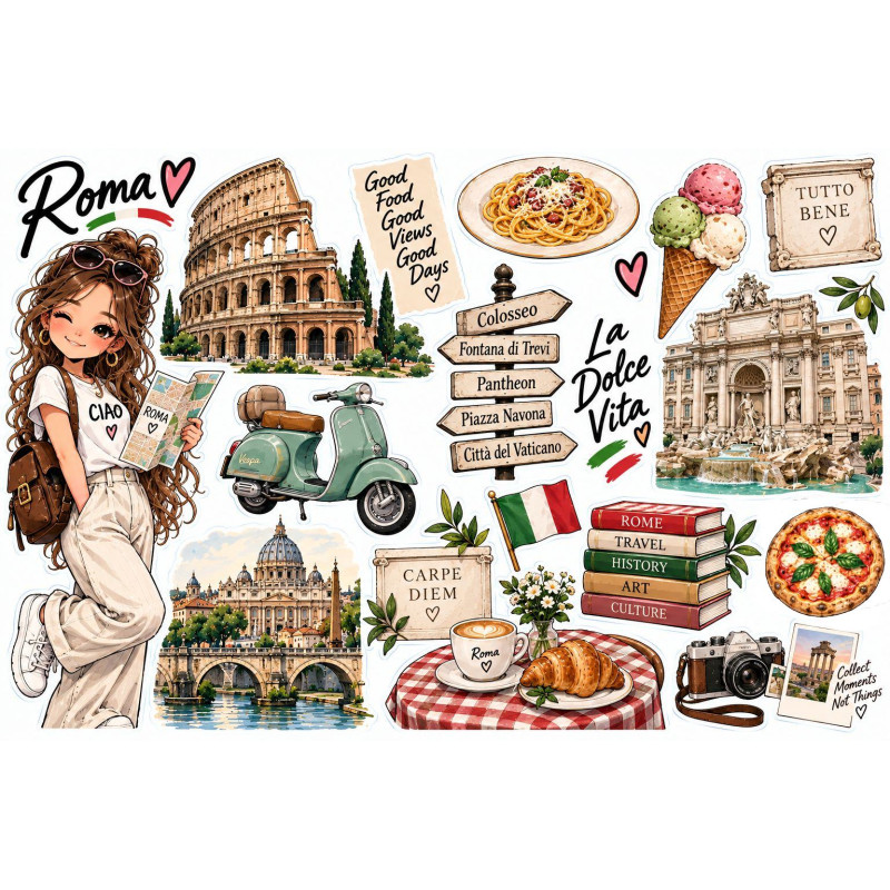 Róma utazós faldekoráció szett – Colosseum és Dolce Vita Róma utazós faldekoráció szett – Colosseum és Dolce Vita