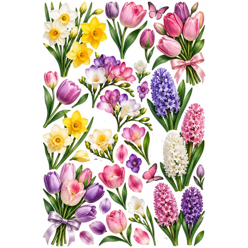 Tulipános faldekoráció szett – tavaszi virágcsokrok Tulipános faldekoráció szett – tavaszi virágcsokrok