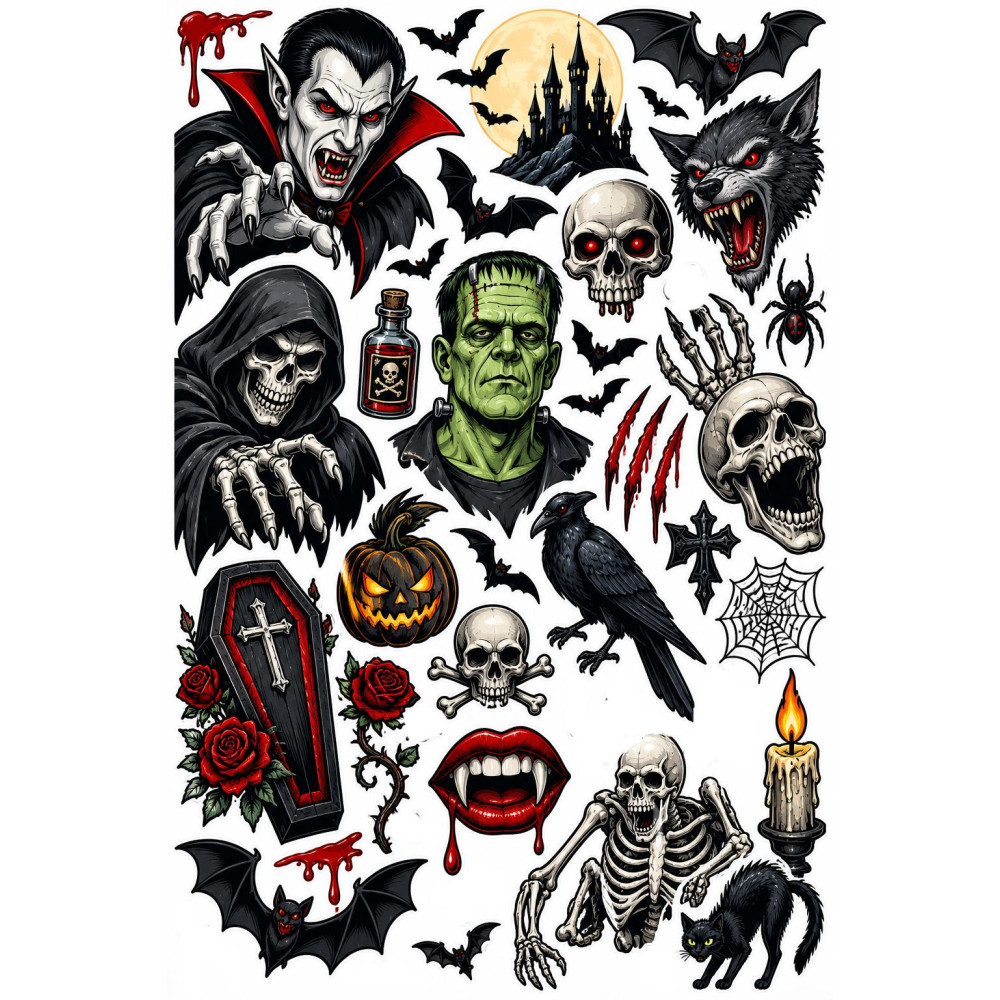 Vámpíros faldekoráció szett – Dracula Horror Vámpíros faldekoráció szett – Dracula Horror