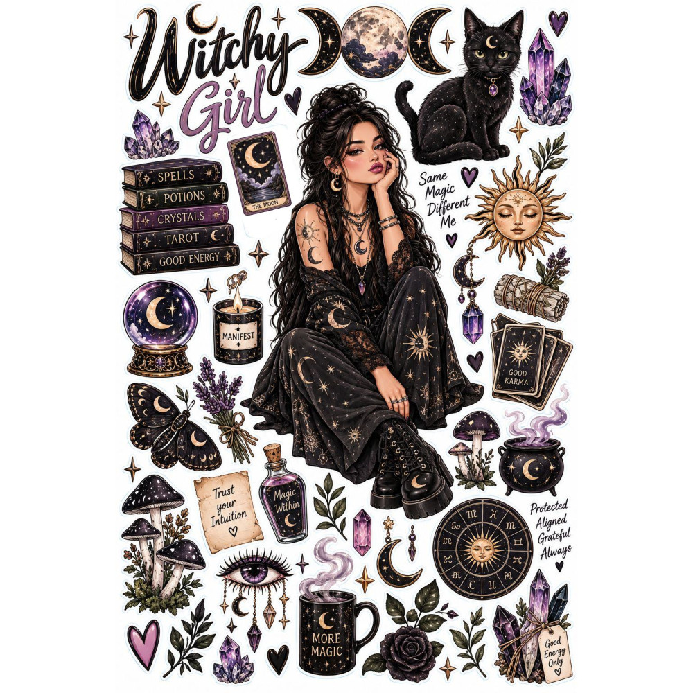 Witchy Girl faldekoráció szett – boszorkányos és misztikus
