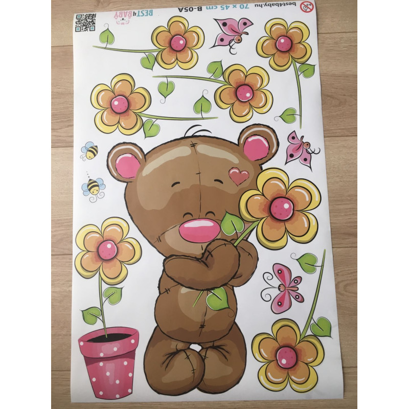 Maci virágokkal, kislány | 12 db-os szett | 70 cm x 45 cm-től