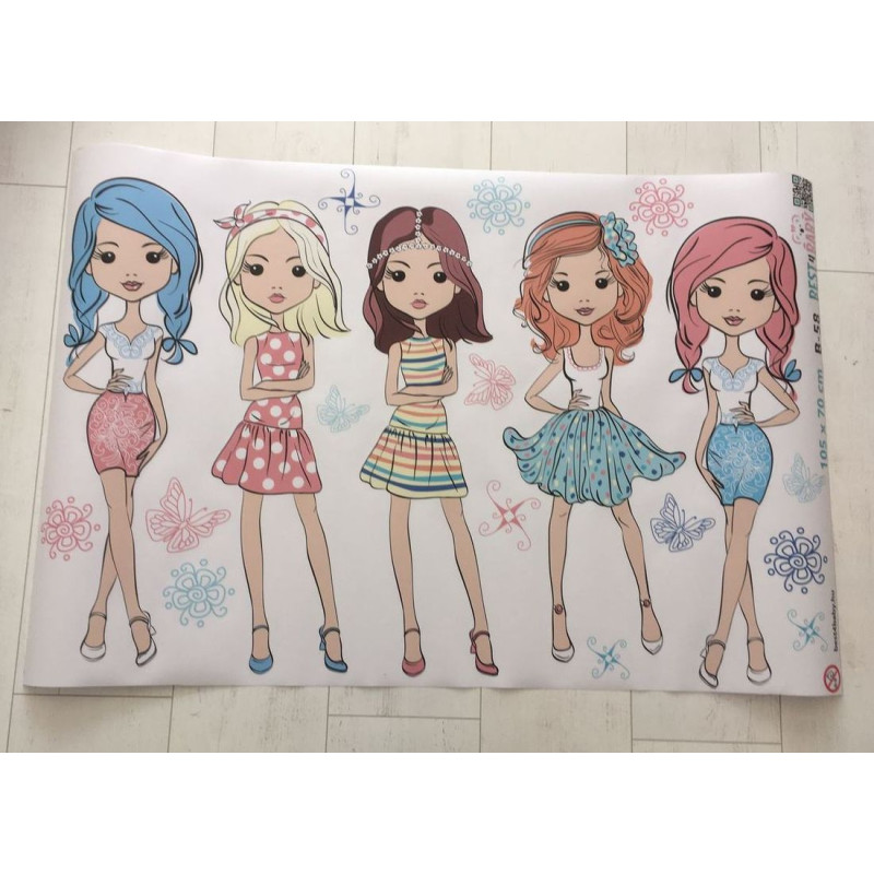 Divatos lányos falmatrica | 19 db-os szett | 70 cm x 45 cm-től