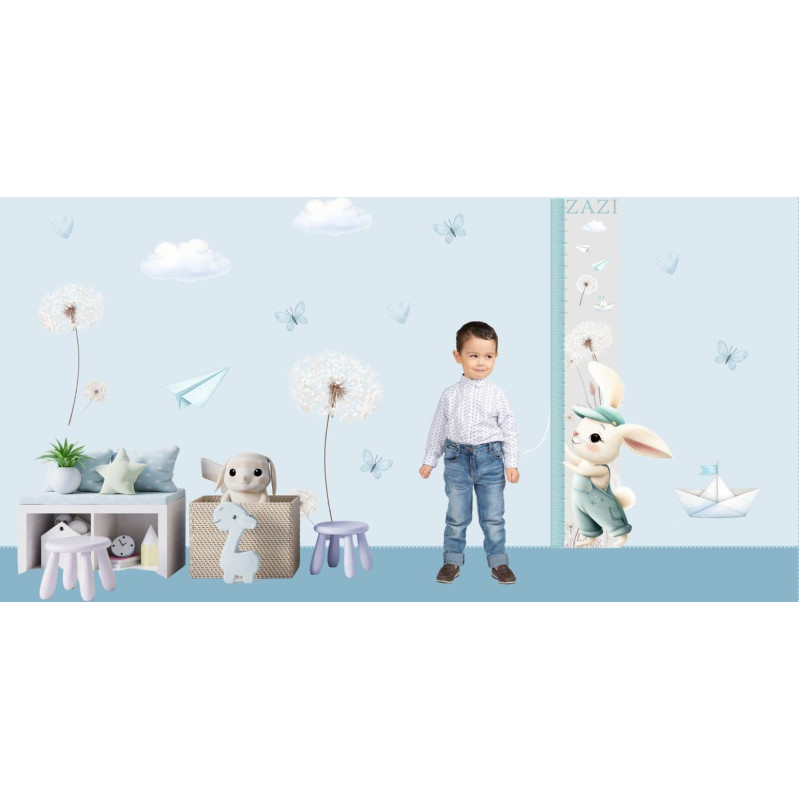 Nyuszi kisfiú magasságmérős falmatrica | 60 x 150 cm