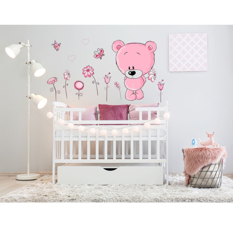 Macis falmatrica virágokkal, pink, PRÉMIUM | 29 db-os szett | 70 cm x 45 cm-től