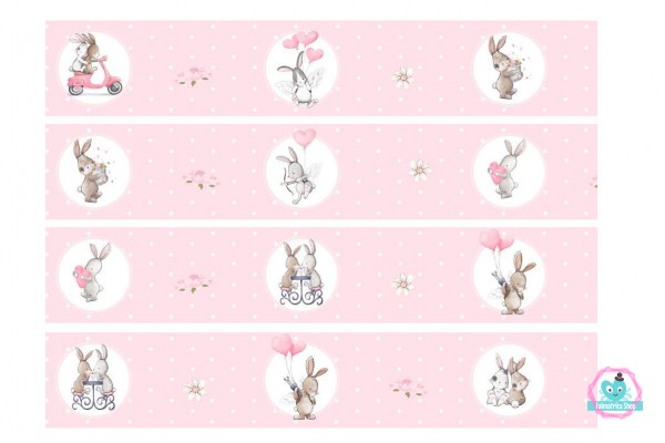 "Bunny Love" prémium bordűr, rózsaszín, pöttyös |  500  cm x 14 cm