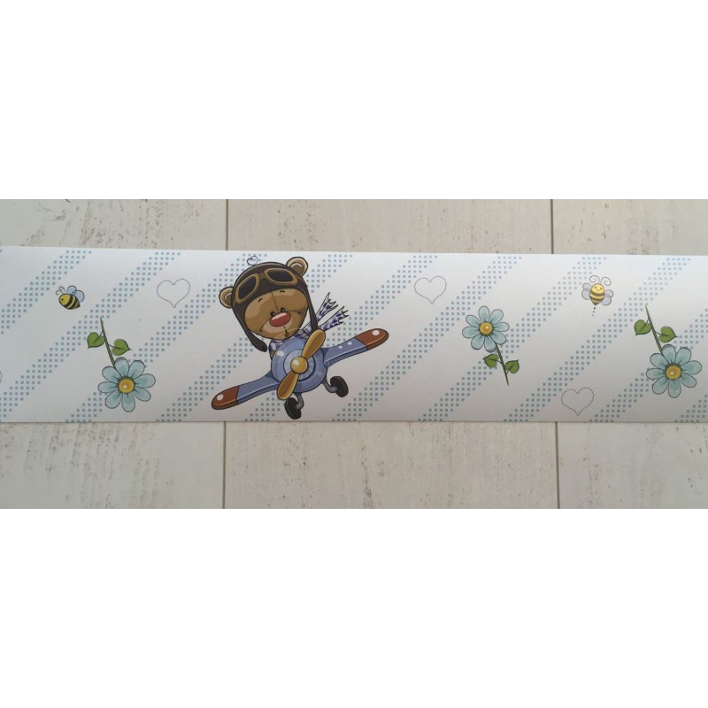 Kék autós, repcsis macis bordűr | 500 cm x 10 cm