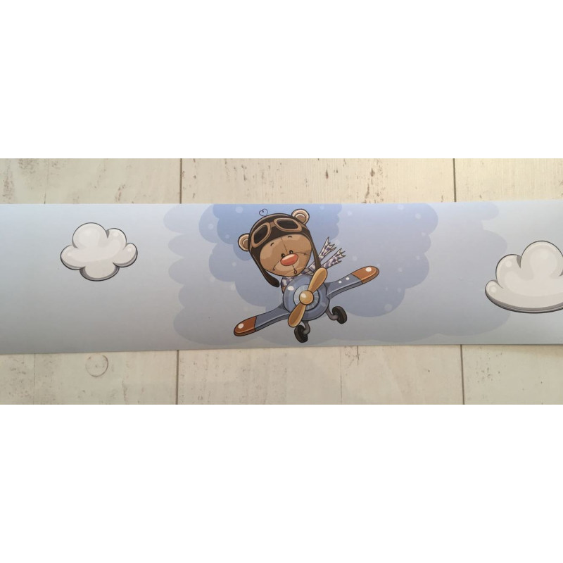 Kék autós macis bordűr | 500 cm x 10 cm