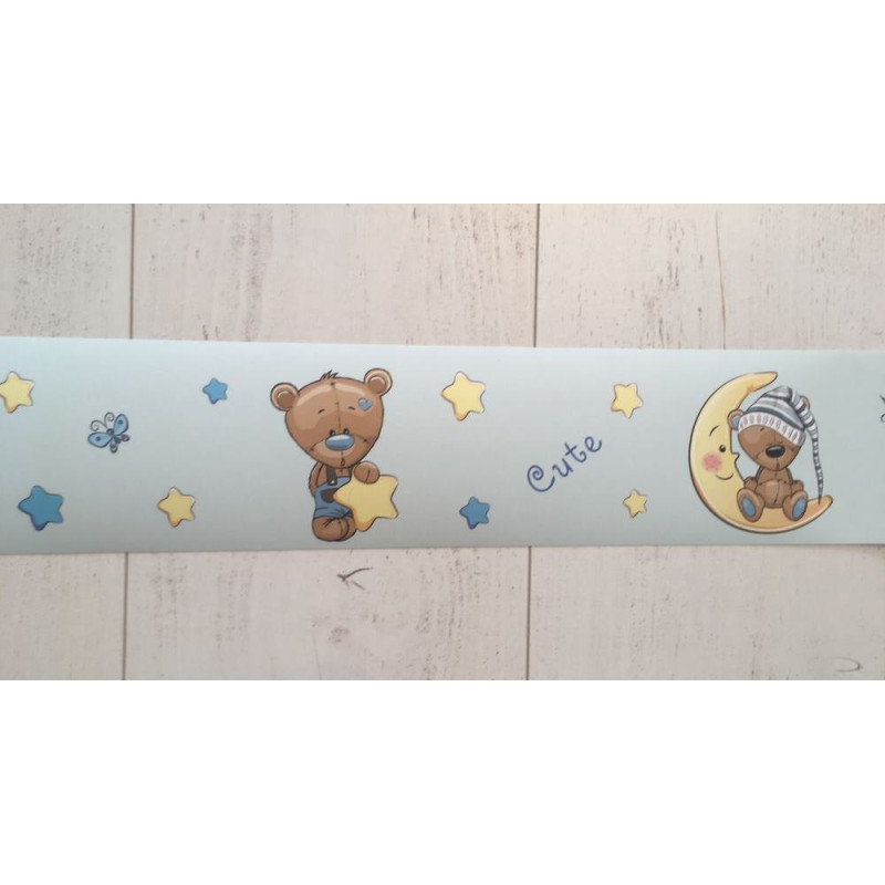 Csillagok és maci fiú bordűr | 500 cm x 10 cm