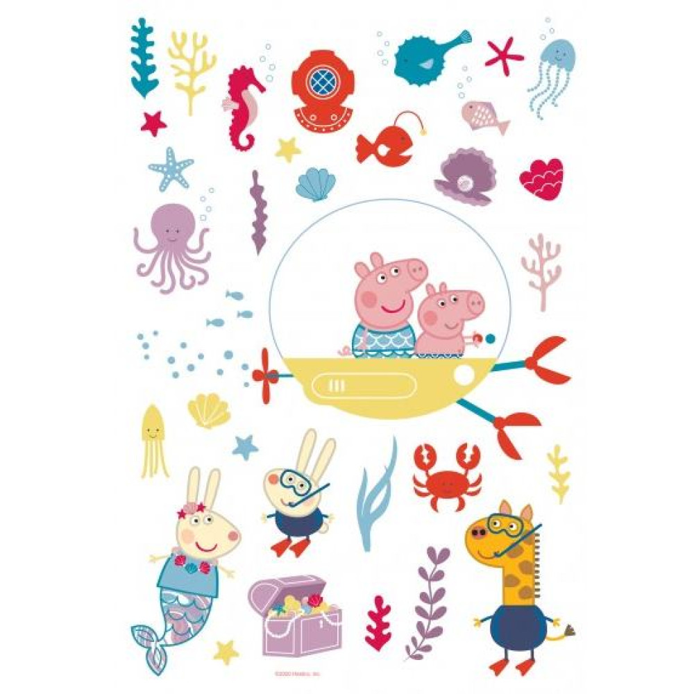 Peppa malac és barátai a víz alatti világ falmatrica | 42,5 cm x 65 cm
