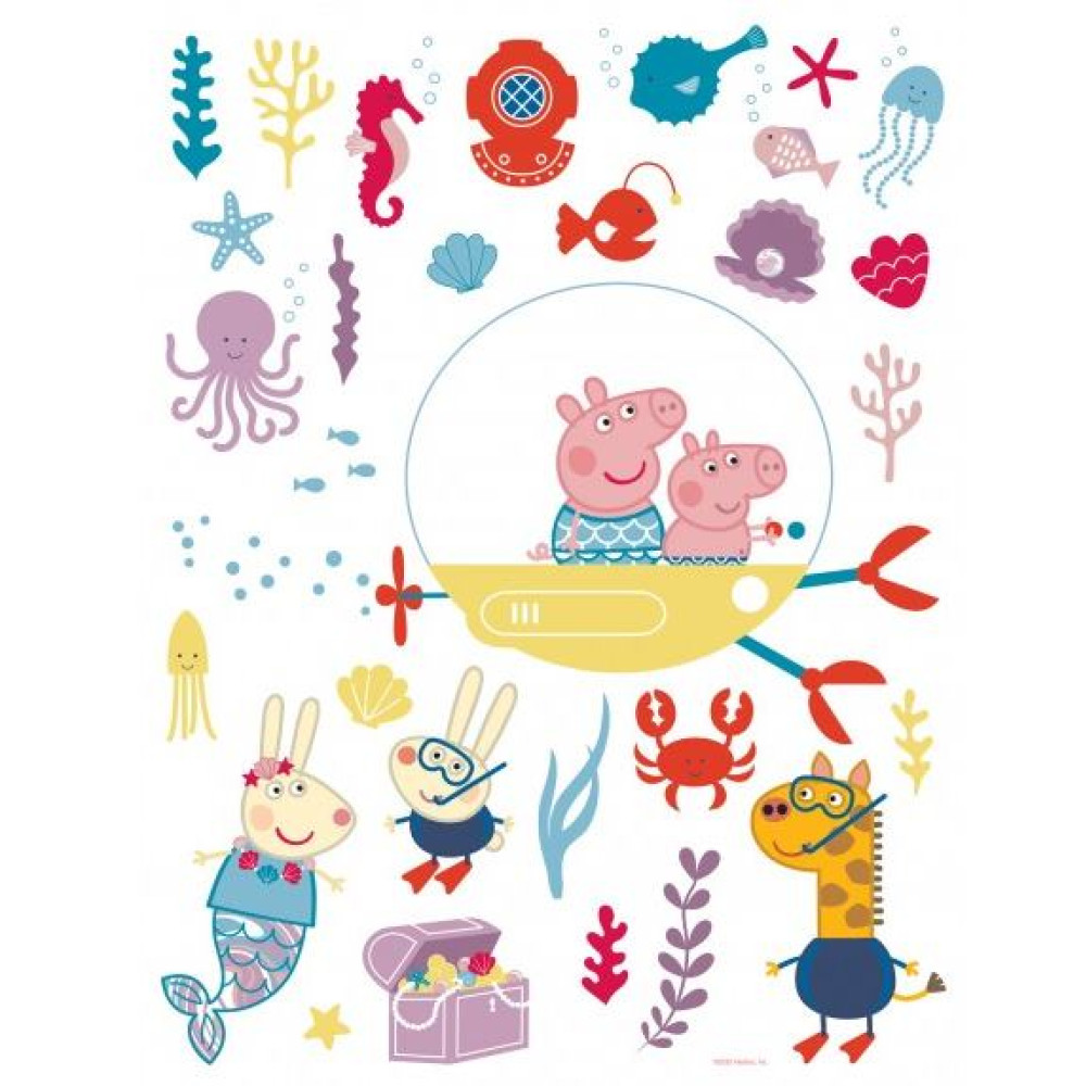 Peppa Malacos víz alatti világ falmatrica | 85 cm x 65 cm