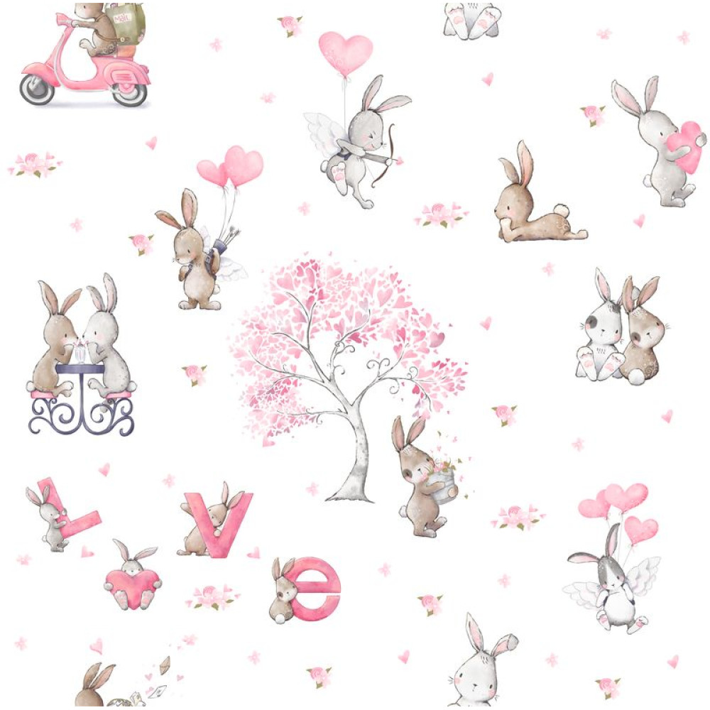Bunny Love prémium tapéta | 50 cm x 250 cm Bunny Love prémium tapéta | 50 cm x 250 cm
