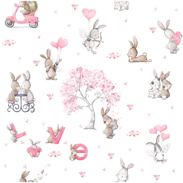 Bunny Love prémium tapéta | 50 cm x 250 cm