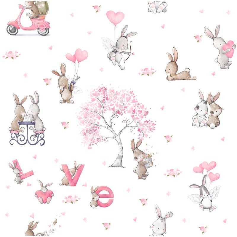 Bunny Love prémium tapéta | 50 cm x 250 cm