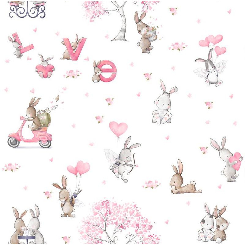 Bunny Love prémium tapéta | 50 cm x 250 cm