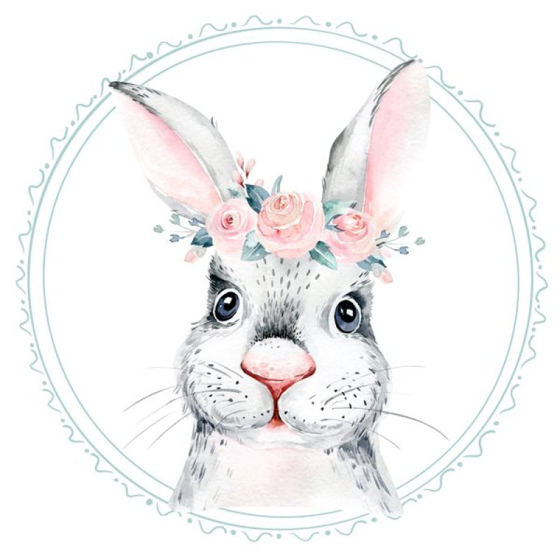 Watercolor forrest animals Nyúl falmatrica | 50 cm x 50 cm-től Watercolor forrest animals Nyúl falmatrica | 50 cm x 50 cm-től