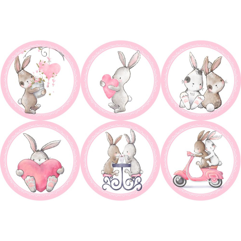 Bunny Love Nyuszis falmatrica szett - 6 db