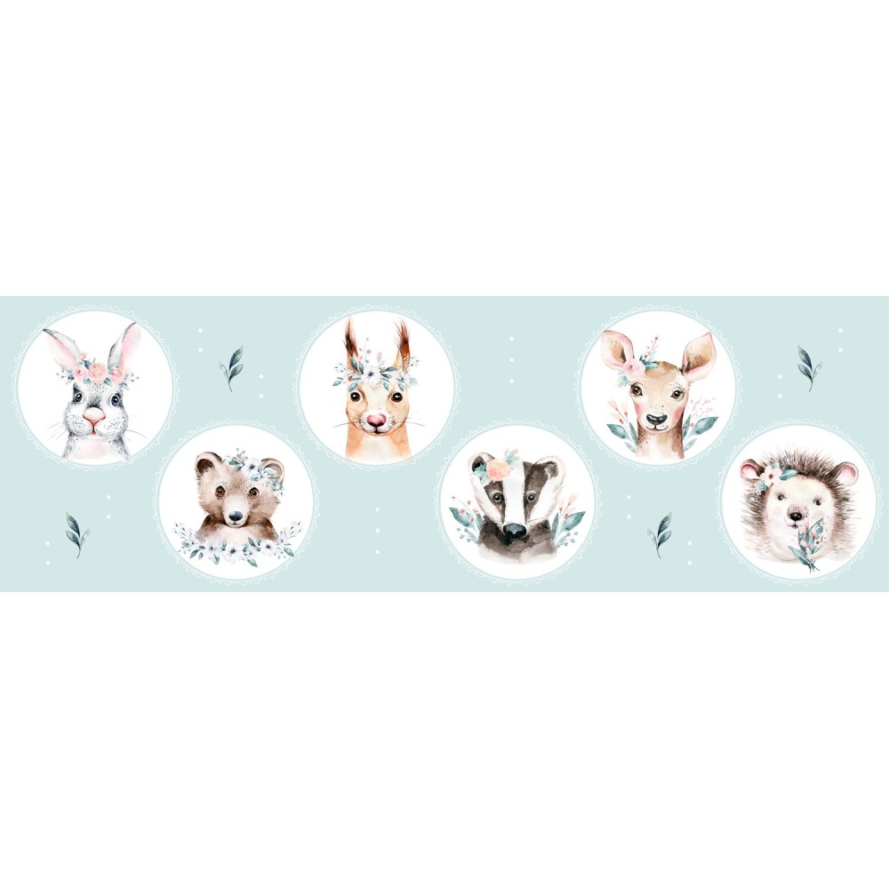 Watercolor forrest animals prémium tapétaposzter | 3 méter x 1 méter Watercolor forrest animals prémium tapétaposzter | 3 méter x 1 méter